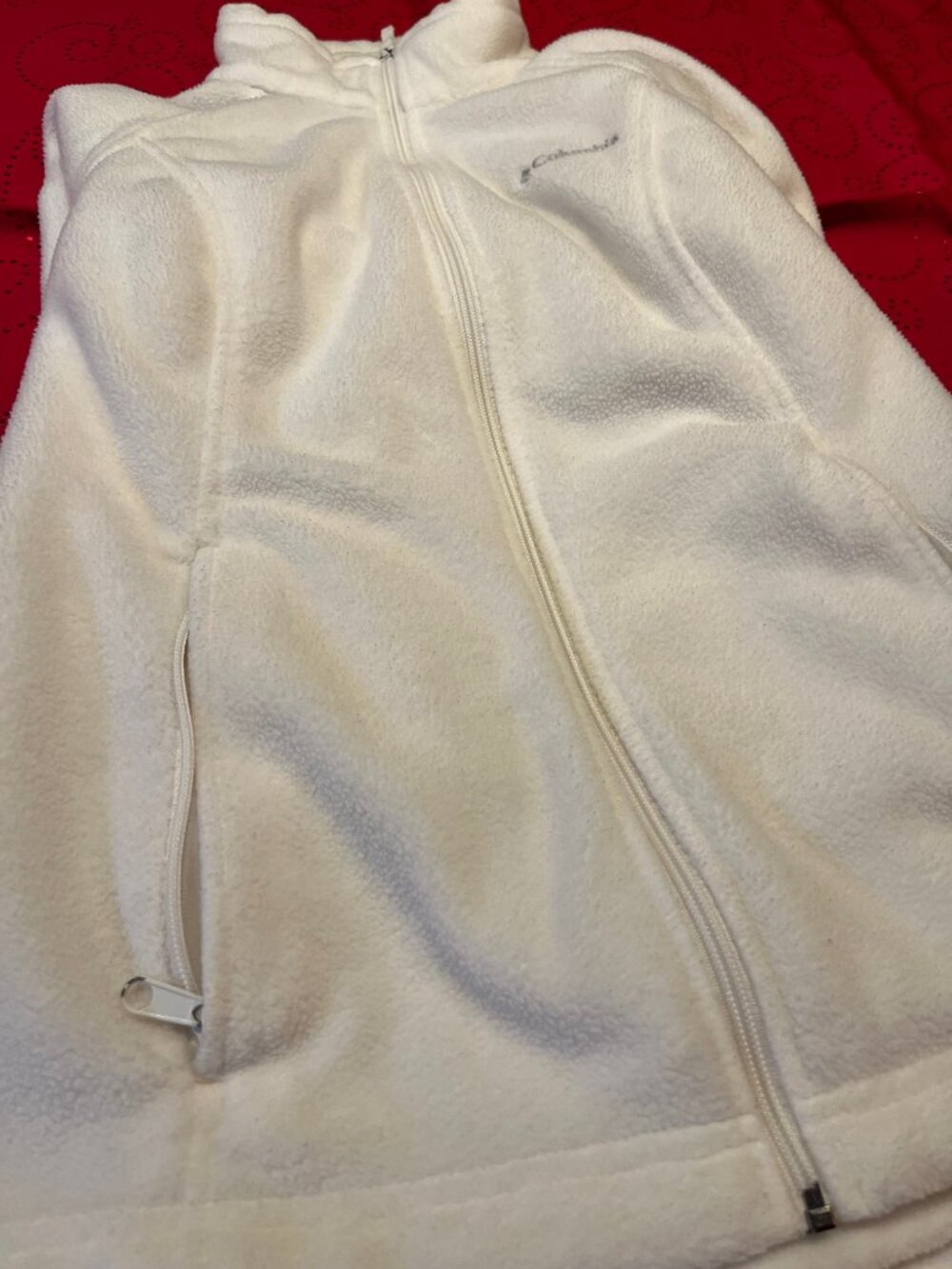 Columbia Benton Springs Full Zip Off White Cream Fleece Jacket Medium
